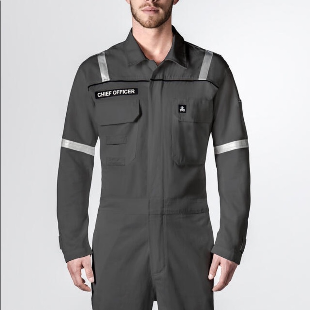 Chief Officer Men’s Dark Gray Reflective Work Coverall